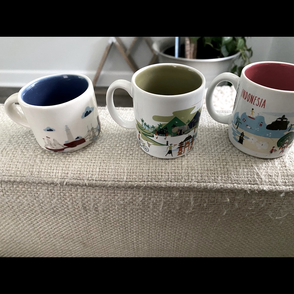 Super cute little Starbucks mugs Boston Indonesia
